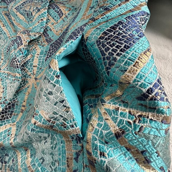 Chico’s Women's Turquoise Multicolor Mosaic Printed Topper Jacket Size 00 New - Picture 4 of 8